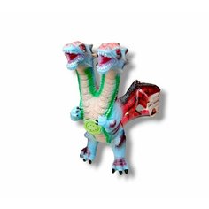 Игровая фигурка Двухглавый Дракон 30 см голубой со звуком китай