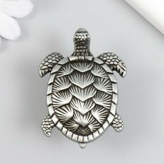 Ручка для шкатулки металл "Черепаха" состаренное серебро 6,1х4,4 см Made in China