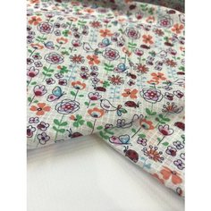 Ткань вискоза Petit Bateau с контрастным рисунком