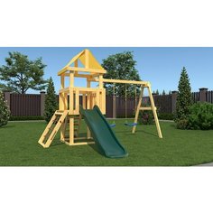 Детская деревянная игровая площадка CustWood Junior J6 безопасный и комфортный игровой спортивный комплекс домик, площадка для дачи и улицы