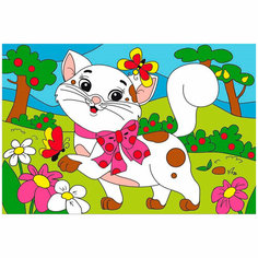 Набор для творчества Роспись по холсту Пятнистая кошечка 10*15 см ХК-7840 Рыжий кот