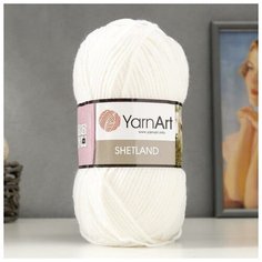 Пряжа "Shetland" 30% шерсть верджин, 70% акрил 220м/100гр (501 белый), 1шт Yarn Art