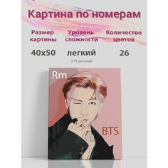 Картина по номерам на стену BTS K-POP РМ RM Раскрасим сами