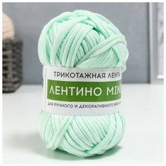 Пряжа трикотажная 100% хлопок "Лентино mini" 100 гр 40 м цвет 16 аквамарин, 1шт Softino