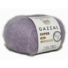 Пряжа GAZZAL SUPER KID MOHAIR (Gazzal), сирень - 64413, 47% супер кидмохер, 31% тонк. мерин. шерсть супервош, 22% полиамид, 6 мотков, 25 г, 237 м.