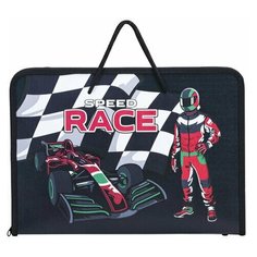 Папка для труда на молнии с ручками пифагор А4 1 отделение пластик органайзер "Race", 2 шт