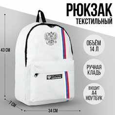 Рюкзак текстильный Российский флаг, 44х29х13 см Нет бренда
