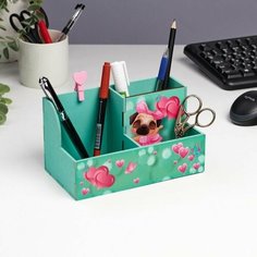 Органайзер настольный Пёсик 3 отделения, 18,5х10х10 см Китай