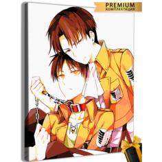 Картины по номерам Атака титанов Аниме Леви Эрен 40x50