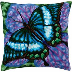 Набор для вышивания крестом подушка, "Бирюзовая бабочка", 40х40см, 5312, Collection DArt