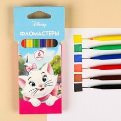 Фломастеры "Кошечка Мари", 6 цветов, вентилируемый колпачок Disney