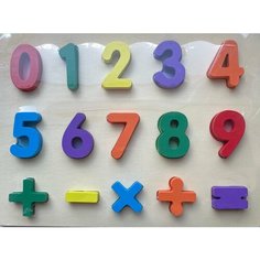 Деревянный Рамка -вкладыш, цифры Сортер большой "Учим Цифры", 30 х22.5см.  No Name