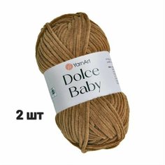 Пряжа YarnArt Dolce baby Коричневый (765) 2 мотка 50 г/85 м (100% микрополиэстер) ярнарт дольче беби