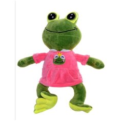 Мягкая игрушка Лягушка царевна в розовом платье. 45 см. Лягушка царевна плюшевая игрушка. Королева Игрушек
