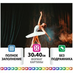 Картина стразами (алмазная мозаика) 30х40 см, остров сокровищ "Балерина", без подрамника, 662401