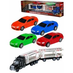Машинка инерционная "Автовоз с прицепом и 4 машинками"(67*9*16,5 см, в коробке) Нет бренда