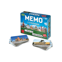 Настольные развивающие игры для детей для всей семьи Мемо 2 столицы Москва + Санкт-Петербург 2 в 1
