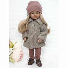 Комплект одежды и обуви для кукол Paola Reina 32 см (шубка ягненок, костюм, шапка, кеды), темно-бежевый, коричневый, темно-коричневый Favoridolls