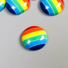Топсы для творчества пластик "Яркие полосочки" плоские набор 12 шт 1,8х1,8 см ТероПром