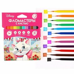 Фломастеры с кистью, 12 цветов, Коты аристократы ТероПром