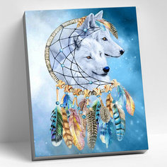 Картина по номерам MOLLY HR0522 Два белых волка 40х50 см