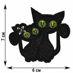 Нашивка, шеврон, патч (patch) Два черных кота, размер 7*6 см Rocknrolla