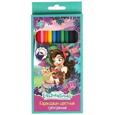 Цветные карандаши Enchantimals 12 цветов трёхгранные Умка CPT12-55390-ENCH