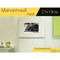 Магнитный пазл "Шитье, швейная машина, шить" на холодильник 27 x 18 см. Lots Prints