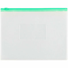 Папка-конверт на zip-молнии OfficeSpace А5, полипропилен, 150мкм, прозрачная, карман, молния зеленая, 24 штук, 329763 Спейс