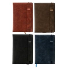 Ежедневник недатированный А5, 116 листов в клетку, на резинке, обложка кожзам, микс Noname