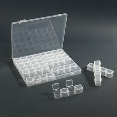 Органайзер для декора, 14 блоков, 4 ячейки, 21 × 17,5 × 2,7 см, цвет прозрачный Queen Fair