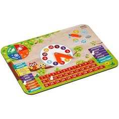 Обучающая игра ТРИ совы Часы-календарь "Времена года", дерево, 2 штуки