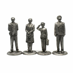"Киногерои: Офицеры" №2РТ (4 н/к) в картонной коробке набор оловянных солдатиков некрашеных Strong Style