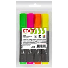Набор текстовыделителей 4 шт, ассорти, STAFF "College" STICK HL-497, линия письма 1-4 мм, 151501 Комплект : 3 шт .