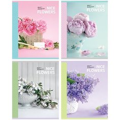 Тетрадь 48л, А5, клетка Greenwich Line "Nice flowers", матовая ламинация, выборочный УФ-лак, 70г/м2 - 10 шт.