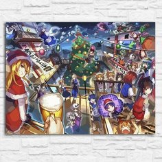 Картина по номерам на холсте новый год рождеством (аниме, тохо, touhou, чирно) - 12735 40х30 Бруталити