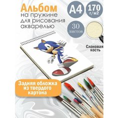 Альбом планшет для рисования акварелью мультфильм Соник Альбомы