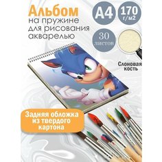 Альбом планшет для рисования акварелью мультфильм Соник Альбомы