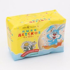 Детское мыло Невская косметика, с экстрактом ромашки, 4 x 100 г Детская серия (Невская косметика)