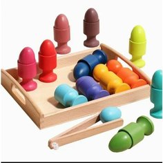 Сортер деревянный для малышей яйцо. Развивающий набор Нет бренда