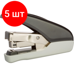 Комплект 5 штук, Степлер SAX 165 (N24/6, 26/6) Flat clinch, до 30лис, энергосбер, антистеп, черн
