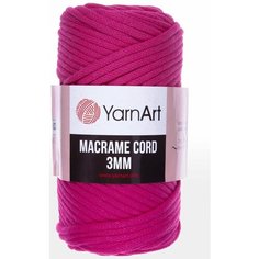 Пряжа YarnArt Macrame cord 3mm ярко-розовый (771), 60%хлопок/40%полиэстер/вискоза, 85м, 250г, 1шт