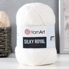 Пряжа "Silky Royal" 65% мерин. шерсть, 35% иск. шелк 140м/50г (447 белый) Yarn Art