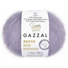 Пряжа Gazzal Super Kid Mohair сиреневый (64413), 31%меринос/47%супер кид мохер/22%полиамид, 237м, 25г, 1шт