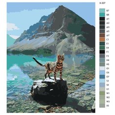 Картина по номерам X-307 "Бенгальский кот на природе" 80x100 Brushes Paints