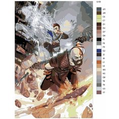 Картина по номерам U-93 "Игра God of War. Кратос и Атрей" 80x120 см Brushes Paints