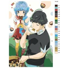 Картина по номерам W-320 "Аниме пузырь. Ута и xибики" 80x120 Brushes Paints