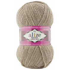 Пряжа Alize Superwash comfort socks бежевый меланж (207), 75%шерсть/25%полиамид, 420м, 100г, 1шт