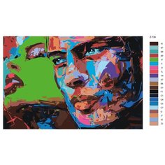 Картина по номерам Z-736 "Арт лиц влюбленной пары" 80x120 Brushes Paints