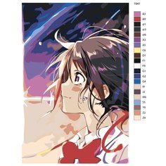 Картина по номерам T947 "Аниме Твое имя. Мицуxа Миямизу" 70x110 Brushes Paints